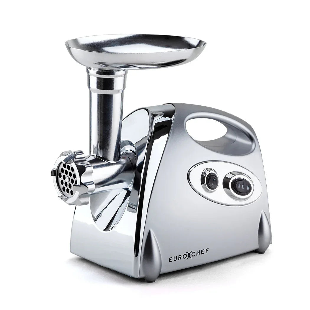 EUROCHEF Electric Meat Grinder, Stainless Steel Mincer Sausage Filler Kibbe Maker, Silver - Mekamart Australia