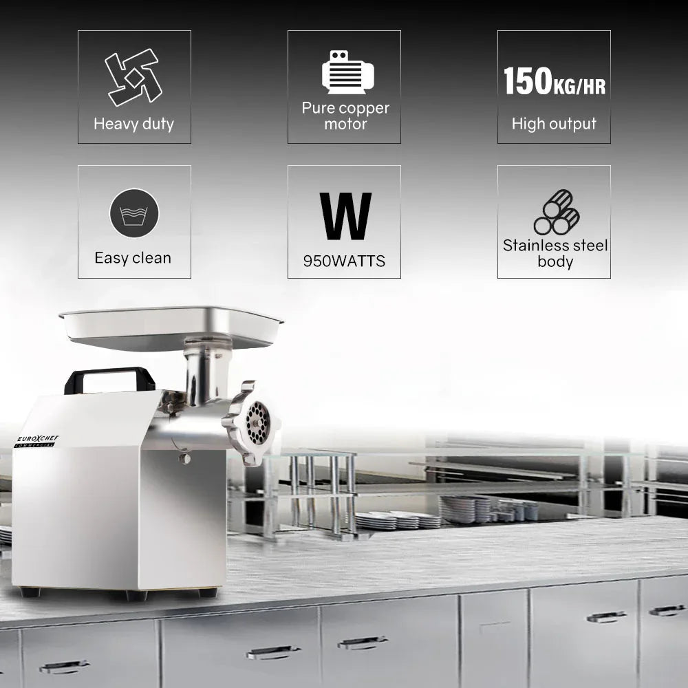 EUROCHEF Meat Grinder Mincer Food Commercial Electric Machine Chopper Shredder - Mekamart Australia