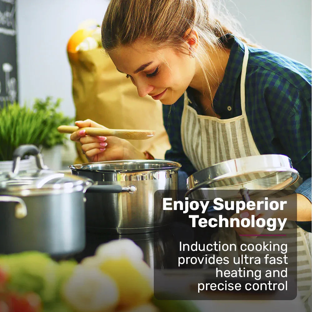EuroChef 30cm 2 Zone Induction Cooktop, 3300W Electric, Touch Controls - Mekamart Australia