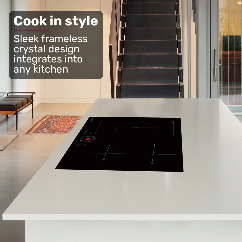 EUROCHEF 60cm 4 Zone Induction Cooktop, 7200W Electric, FlexZone Function, Touch Controls - Mekamart Australia