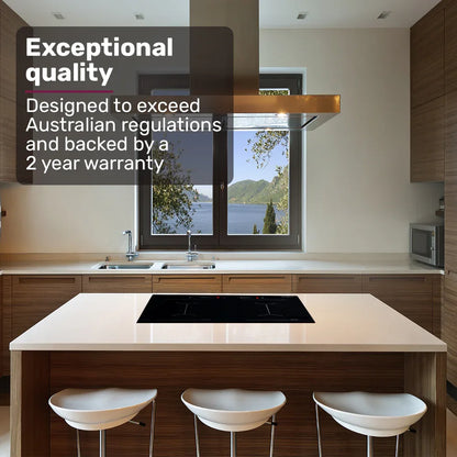 EuroChef 60cm 4 Zone Induction Cooktop, 7200W Electric, Dual Link Bridged Zone Hobs, Touch Controls - Mekamart Australia
