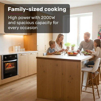EuroChef 60cm Stainless Built-in 70L Grill 8 Function Fan Forced Electric Wall Oven - Mekamart Australia