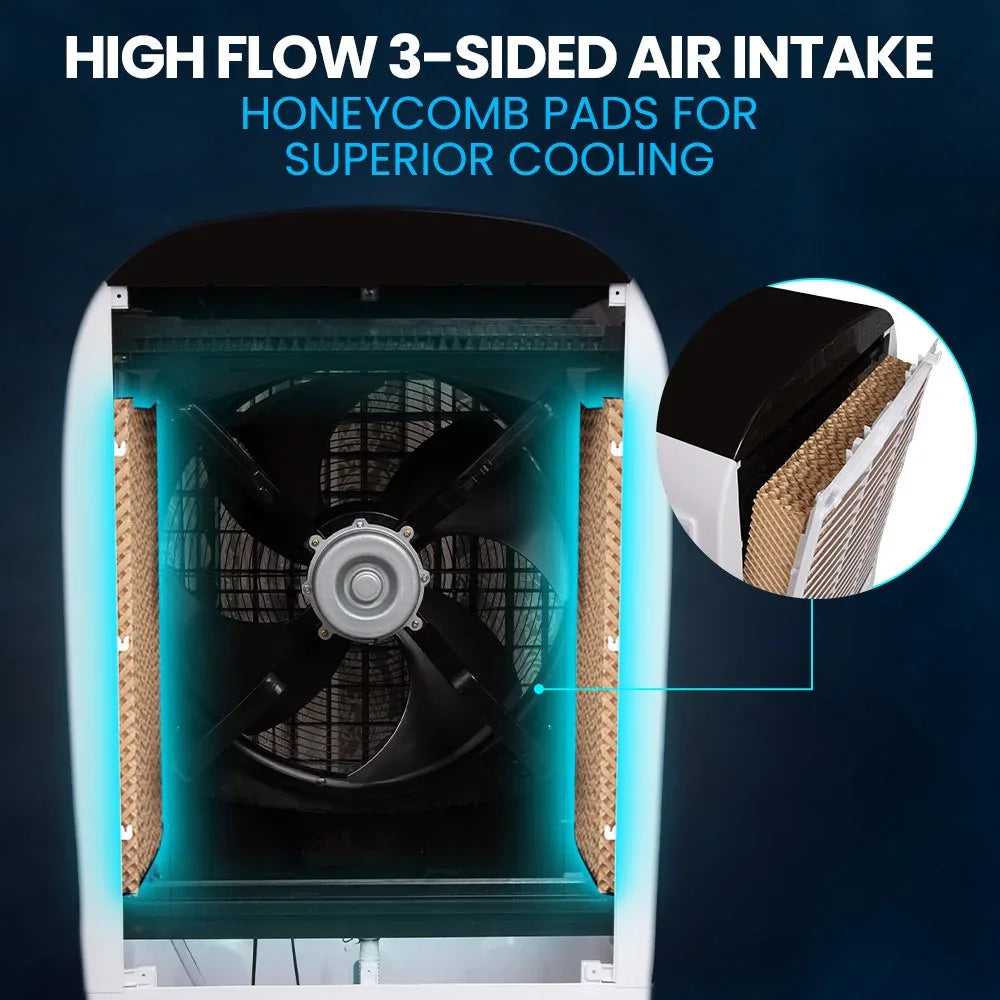 POLYCOOL 450W 80L Evaporative Air Cooler, Commercial Grade, Remote Control, Fan - Mekamart Australia