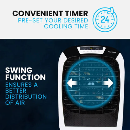 POLYCOOL 450W 80L Evaporative Air Cooler, Commercial Grade, Remote Control, Fan - Mekamart Australia
