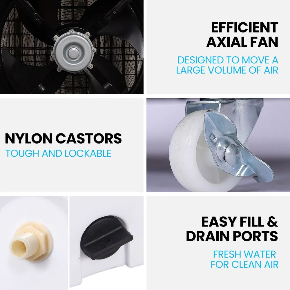 POLYCOOL 450W 80L Evaporative Air Cooler, Commercial Grade, Remote Control, Fan - Mekamart Australia