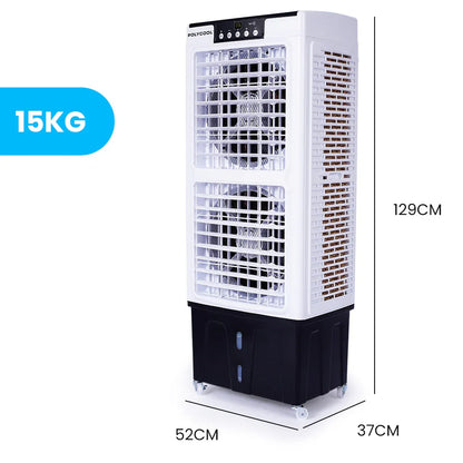 POLYCOOL 35L 220W Portable Evaporative Air Cooler 24 Hour Timer 4 in 1 Cooling Fan w/ Remote - Mekamart Australia