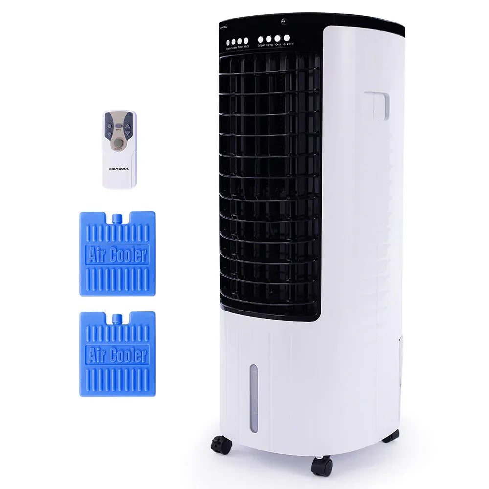 POLYCOOL 12L Portable Evaporative Air Cooler 24 Hour Timer 4 in 1 Cooling Fan - Mekamart Australia