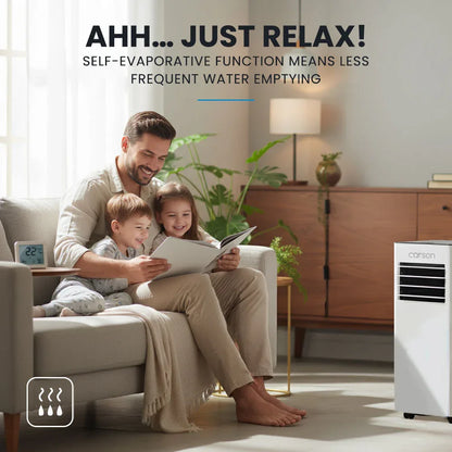 CARSON 2.05kW Portable Air Conditioner, with Fan & Dehumidifier Mode, Remote Control, 24hr Timer, Sleep Mode - Mekamart Australia