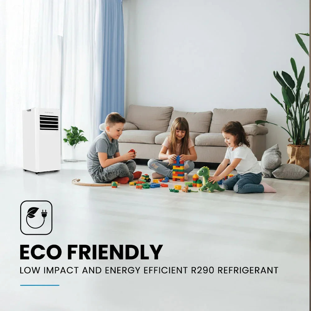 CARSON 2.05kW Portable Air Conditioner, with Fan & Dehumidifier Mode, Remote Control, 24hr Timer, Sleep Mode - Mekamart Australia