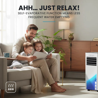 CARSON 2.05kW Portable Air Conditioner, Bluetec Edition, Dehumidifier & Fan Mode, Remote Control, 24hr Timer, Sleep Mode - Mekamart Australia