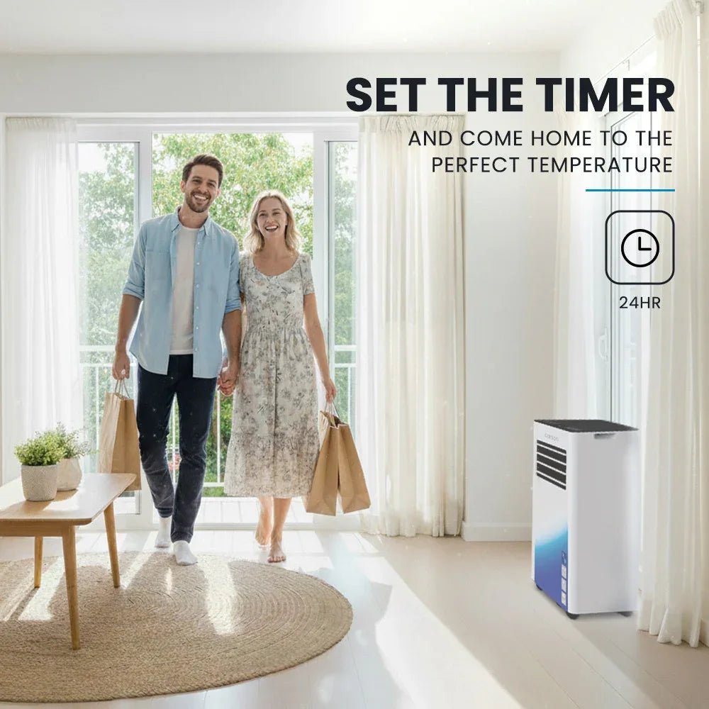 CARSON 2.05kW Portable Air Conditioner, Bluetec Edition, Dehumidifier & Fan Mode, Remote Control, 24hr Timer, Sleep Mode - Mekamart Australia