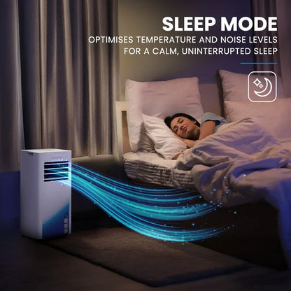 CARSON 2.05kW Portable Air Conditioner, Bluetec Edition, Dehumidifier & Fan Mode, Remote Control, 24hr Timer, Sleep Mode - Mekamart Australia