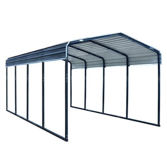 SHADE SHIELD Single Carport Shed 3.3 x 6 x 2.9m, Galvanised Steel Frame, Powder Coated Gable Roof, Shelter for Car Caravan Boat Tractor Agricultural - Mekamart Australia