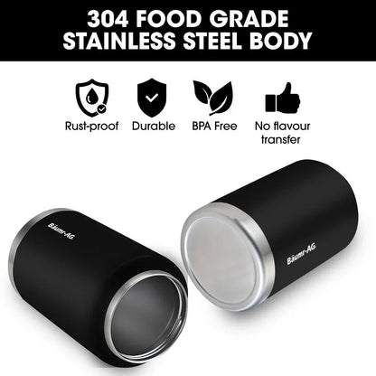 BAUMR-AG 3.8L Double Wall Insulated Stainless Steel Water Bottle, Drink Jug with Handle, Black - Mekamart Australia
