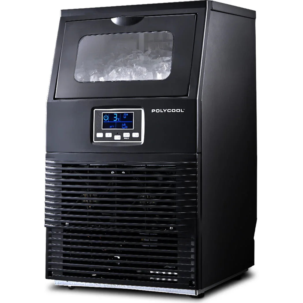 POLYCOOL Commercial Ice Maker Machine, up to 35kg/24hr, Timer & Self Cleaning Programs - Mekamart Australia
