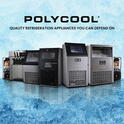POLYCOOL Commercial Ice Maker Machine, up to 35kg/24hr, Timer & Self Cleaning Programs - Mekamart Australia
