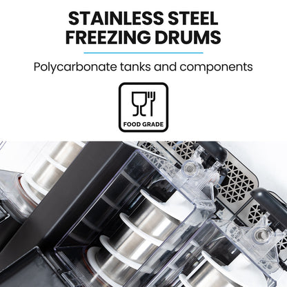 POLYCOOL 9L Triple Tank Slushie Machine, Independent Digital Control Slushy Maker