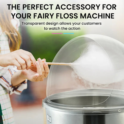 EUROCHEF Commercial Fairy Floss Cotton Candy Maker Machine Bubble Cover 52cm - Mekamart Australia