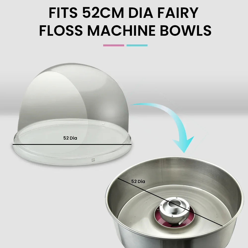 EUROCHEF Commercial Fairy Floss Cotton Candy Maker Machine Bubble Cover 52cm - Mekamart Australia
