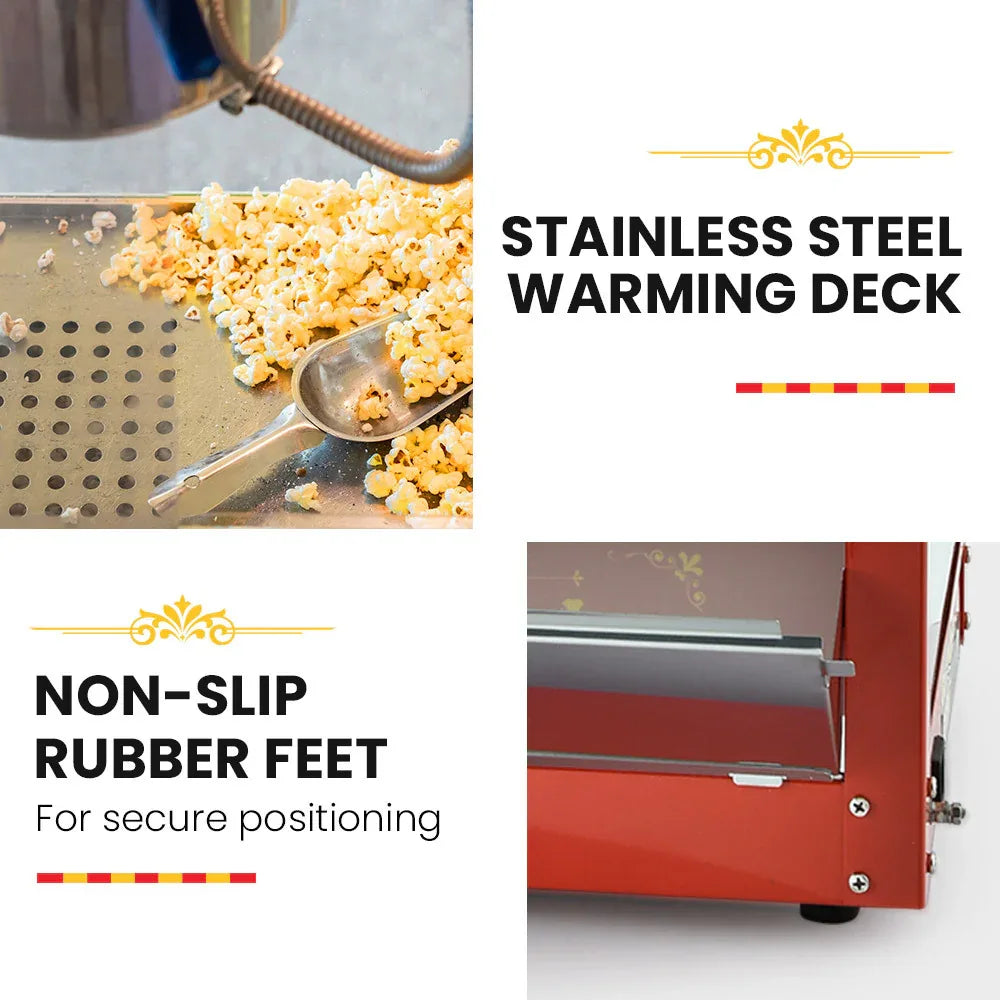 EUROCHEF Commercial Electric Popcorn Maker Machine Pop Corn Popper Cooker - Mekamart Australia