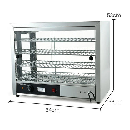 EUROCHEF Electric Food Warmer Display, 1000W, 4-Tier Stainless Steel - Mekamart Australia