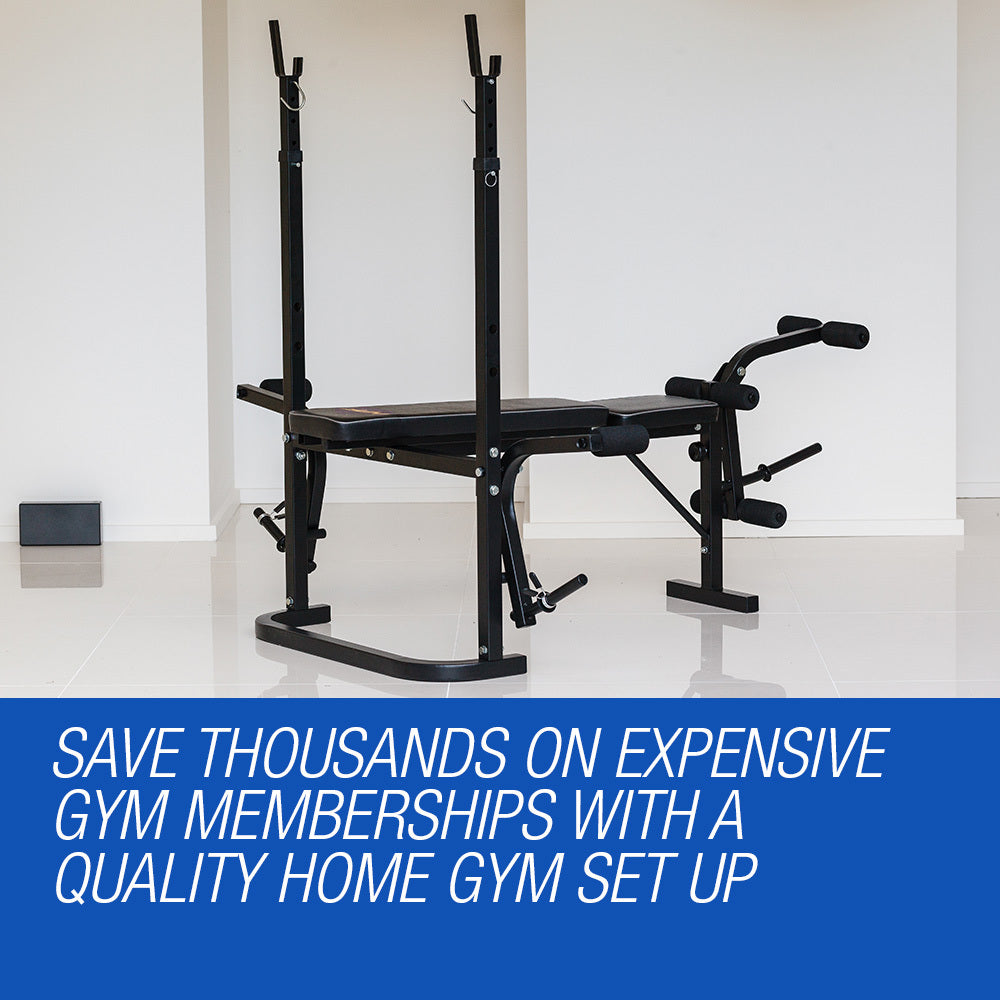 PROFLEX 7in1 Weight Bench Press Multi-Station Home Gym Leg Curl Equipment Set