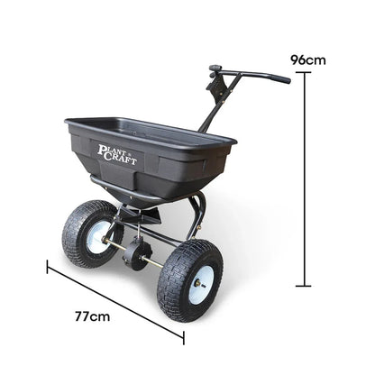 PLANTCRAFT Walk Behind Broadcast Spreader 56kg 60L Seed Lawn Fertiliser - Mekamart Australia