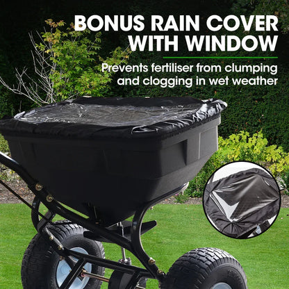 PLANTCRAFT Walk Behind Broadcast Spreader 56kg 60L Seed Lawn Fertiliser - Mekamart Australia