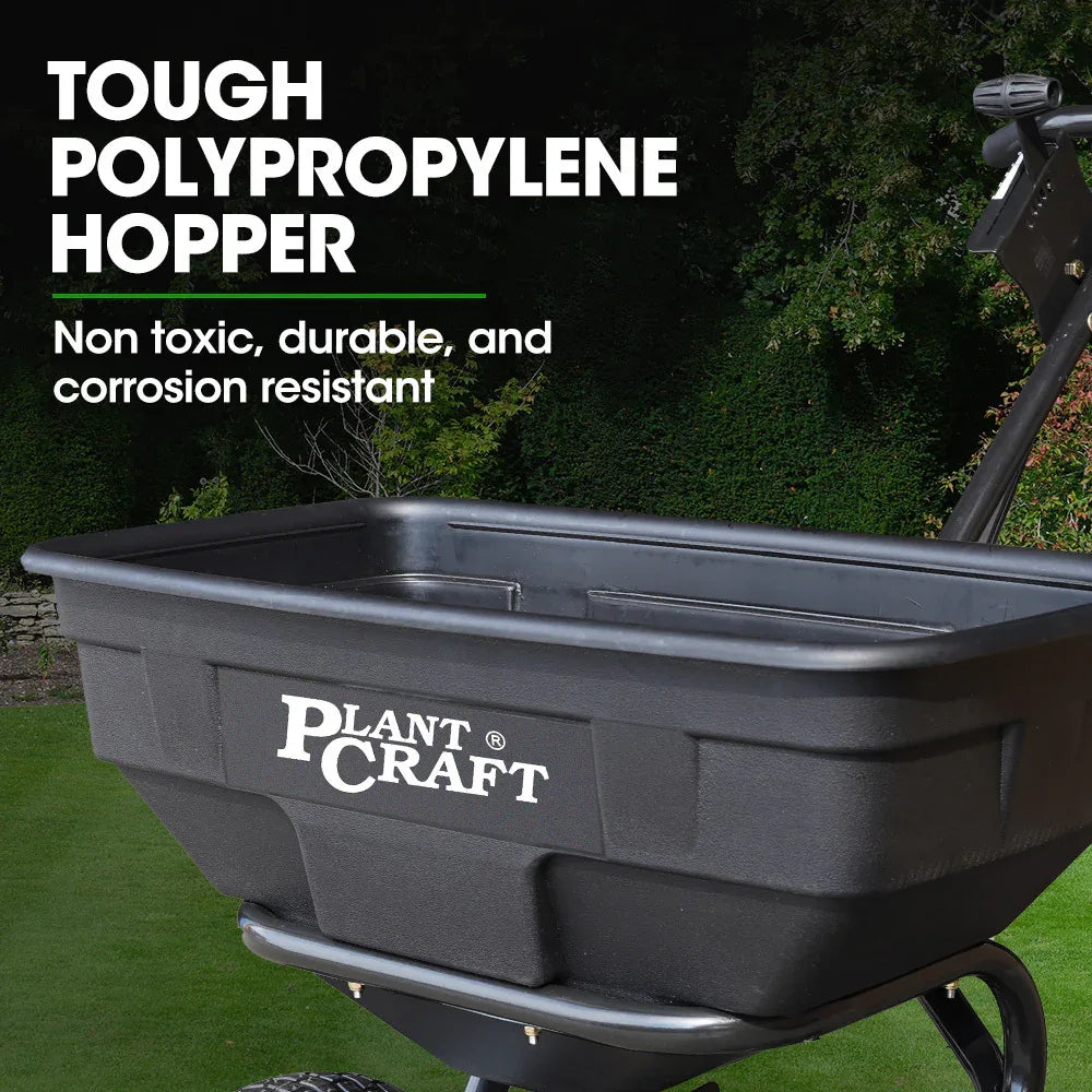PLANTCRAFT Walk Behind Broadcast Spreader 56kg 60L Seed Lawn Fertiliser - Mekamart Australia