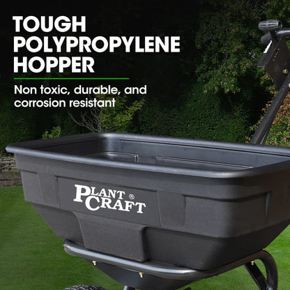 PLANTCRAFT Walk Behind Broadcast Spreader 56kg 60L Seed Lawn Fertiliser - Mekamart Australia