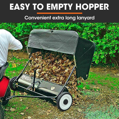 PlantCraft Lawn Sweeper 38" Wide, Tow Behind Leaf and Grass Clipping Collector, Universal Hitch for Ride on Mower, Garden Tractor - Mekamart Australia
