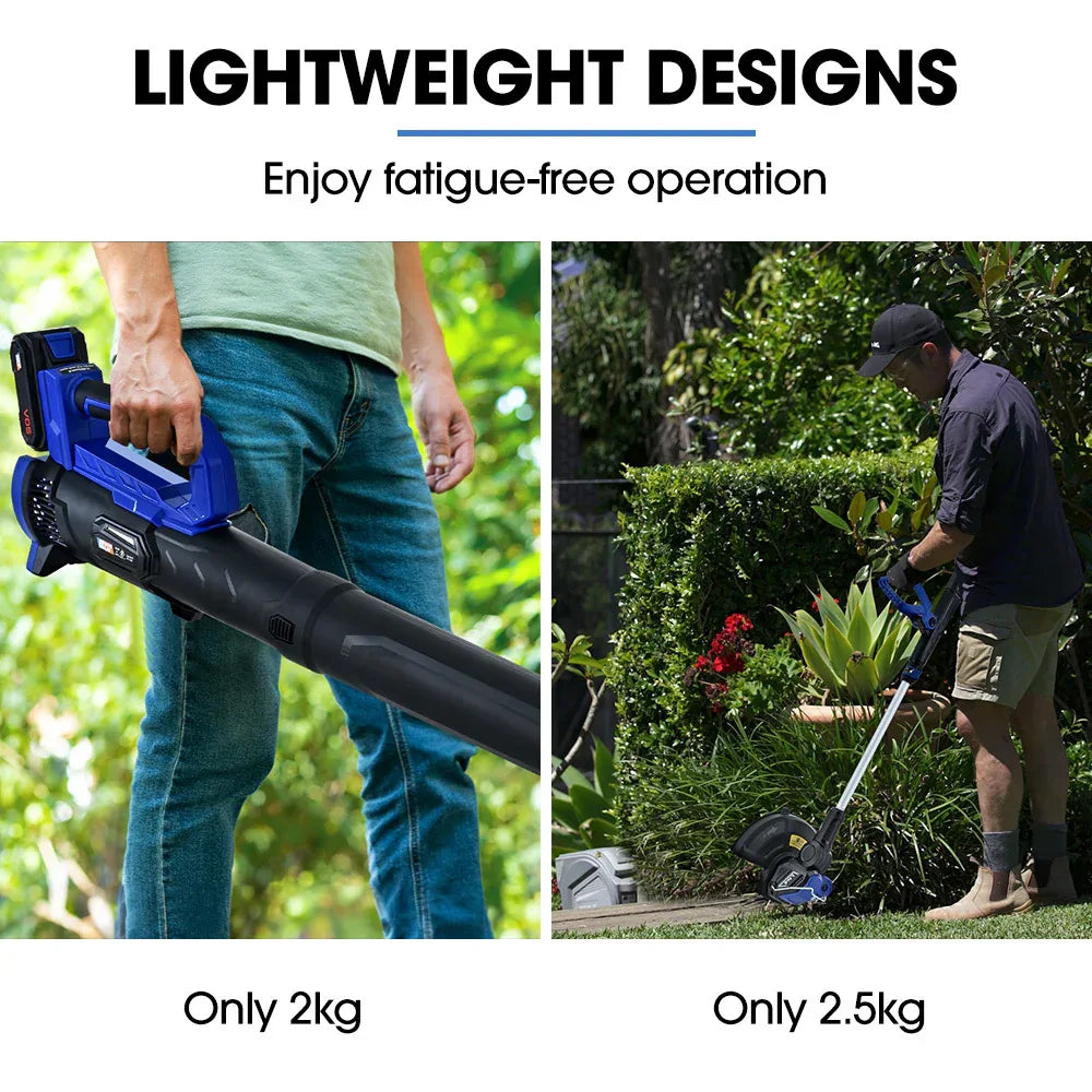 POWERBLADE 20V Leaf Blower & Line Trimmer / Edger Combo, Kit with 4.0Ah Battery & Fast Charger - Mekamart Australia