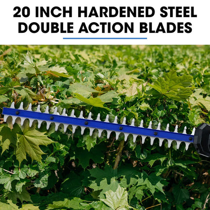 POWERBLADE 20V Cordless Pole Saw & Hedge Trimmer Combo, 8" Chainsaw Pruner & 20" Hedger, Telescopic Handle, Battery and Fast Charger Kit - Mekamart Australia