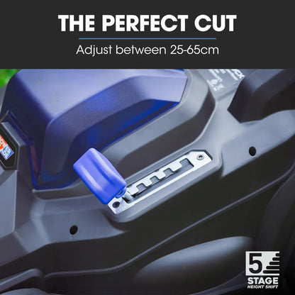 POWERBLADE 350CX 20V 13" Cordless Lawn Mower Kit, Fast Charger, 4Ah Battery, 5 Height, Brushless Electric, 330mm Cutting Path - Mekamart Australia