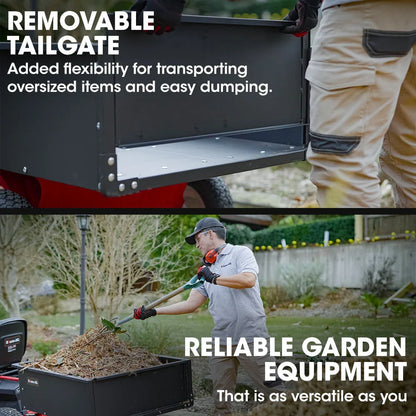 BAUMR-AG 270kg Capacity Metal Dump Cart, for Ride on Mower - Mekamart Australia