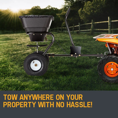PLANTCRAFT Tow Behind Broadcast Spreader 30kg 26L Seed Fertiliser Tow Rotary - Mekamart Australia