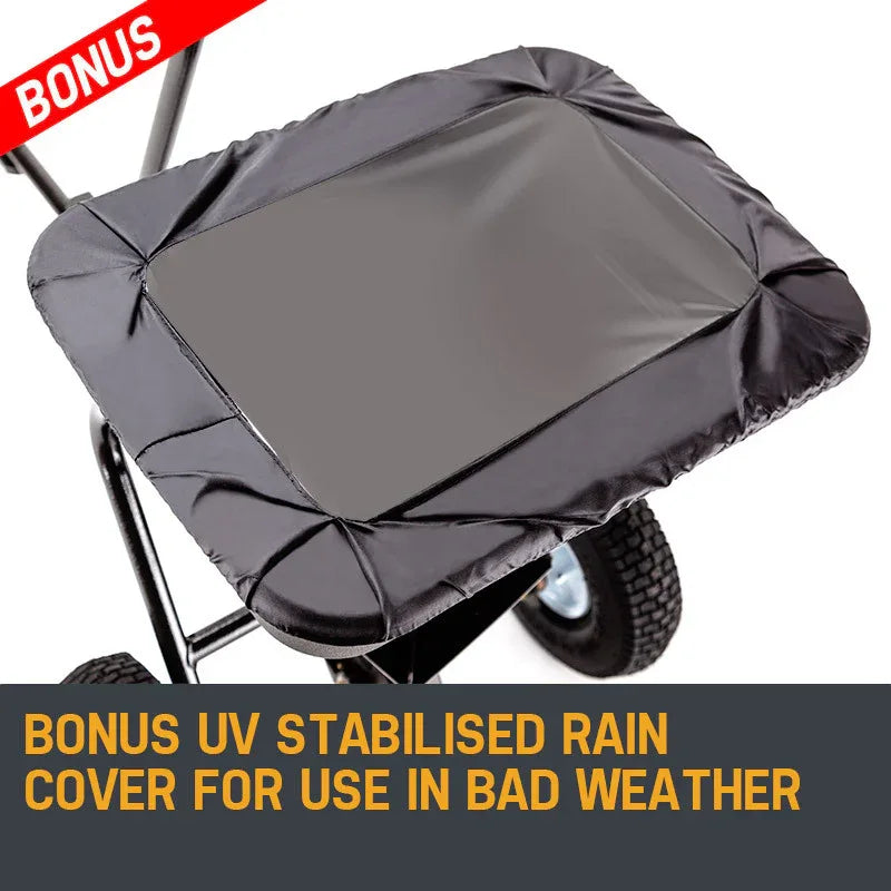 PLANTCRAFT Tow Behind Broadcast Spreader 30kg 26L Seed Fertiliser Tow Rotary - Mekamart Australia