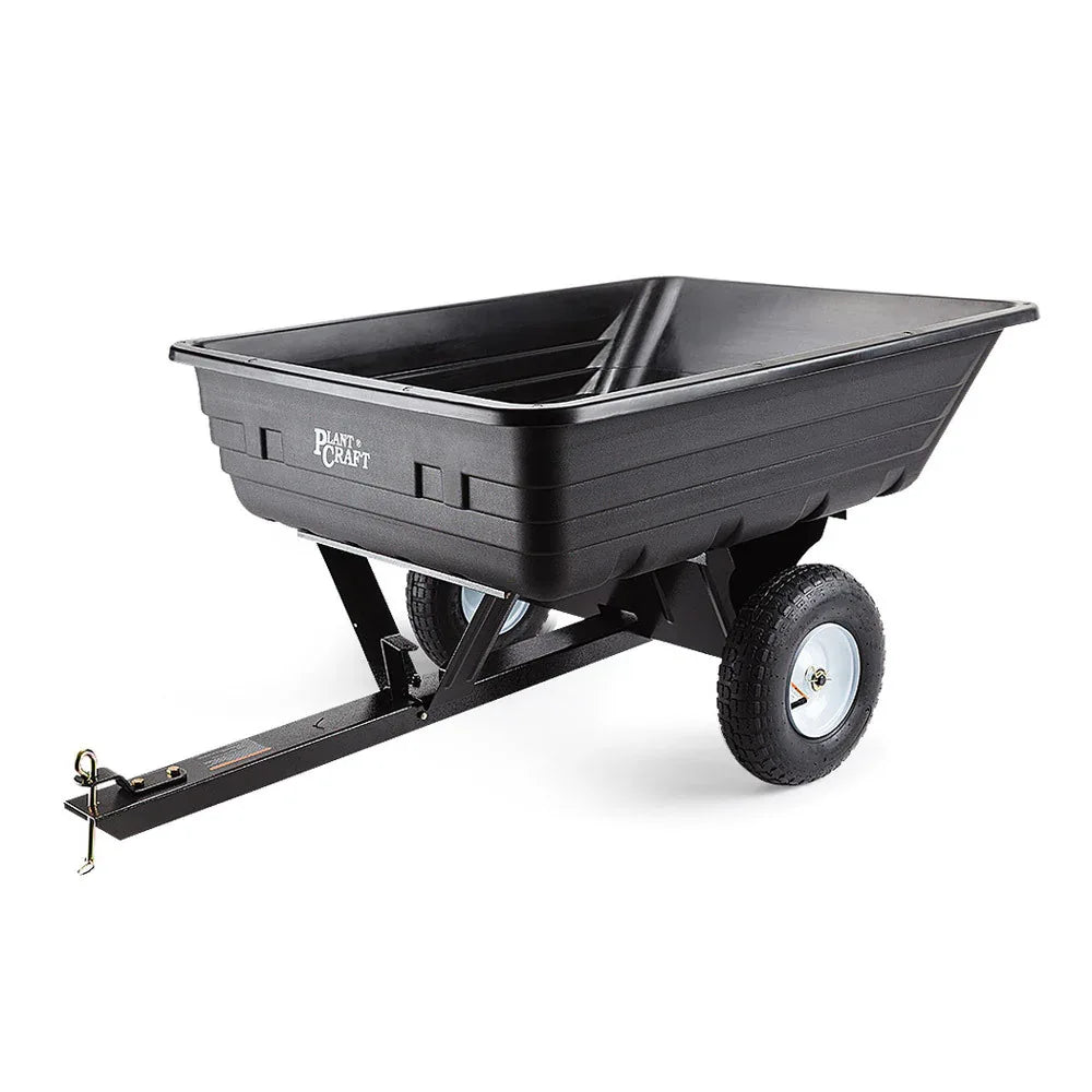 PLANTCRAFT 400LBS Poly Dump Cart Garden Tip Trailer Tray Tow Quad ATV Ride - Mekamart Australia