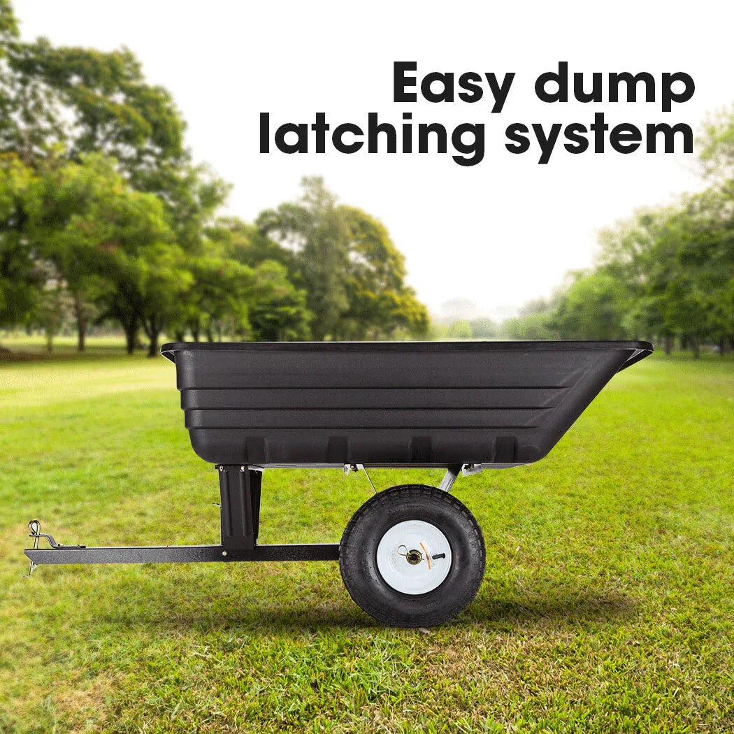 PLANTCRAFT 400LBS Poly Dump Cart Garden Tip Trailer Tray Tow Quad ATV Ride - Mekamart Australia