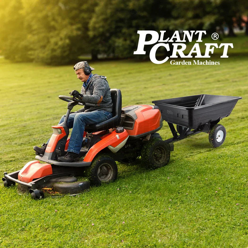 PLANTCRAFT 400LBS Poly Dump Cart Garden Tip Trailer Tray Tow Quad ATV Ride - Mekamart Australia