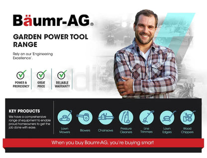 Baumr-AG 31CC Lawn Edger Petrol 4 Stroke Garden Grass Weed Trimmer Blade Cutting - Mekamart Australia
