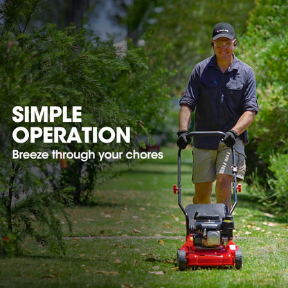Baumr-AG 139cc Lawn Mower 4-Stroke 16 Inch Petrol Lawnmower Hand Push Engine 35L Catcher - Mekamart Australia