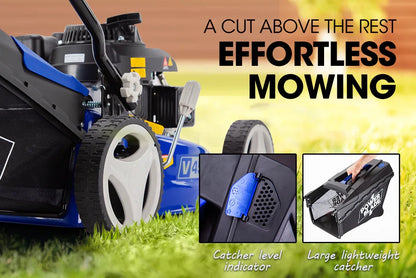 POWERBLADE Lawn Mower 139CC 17 - Petrol Powered Push Lawnmower 4 Stroke Engine - Mekamart Australia