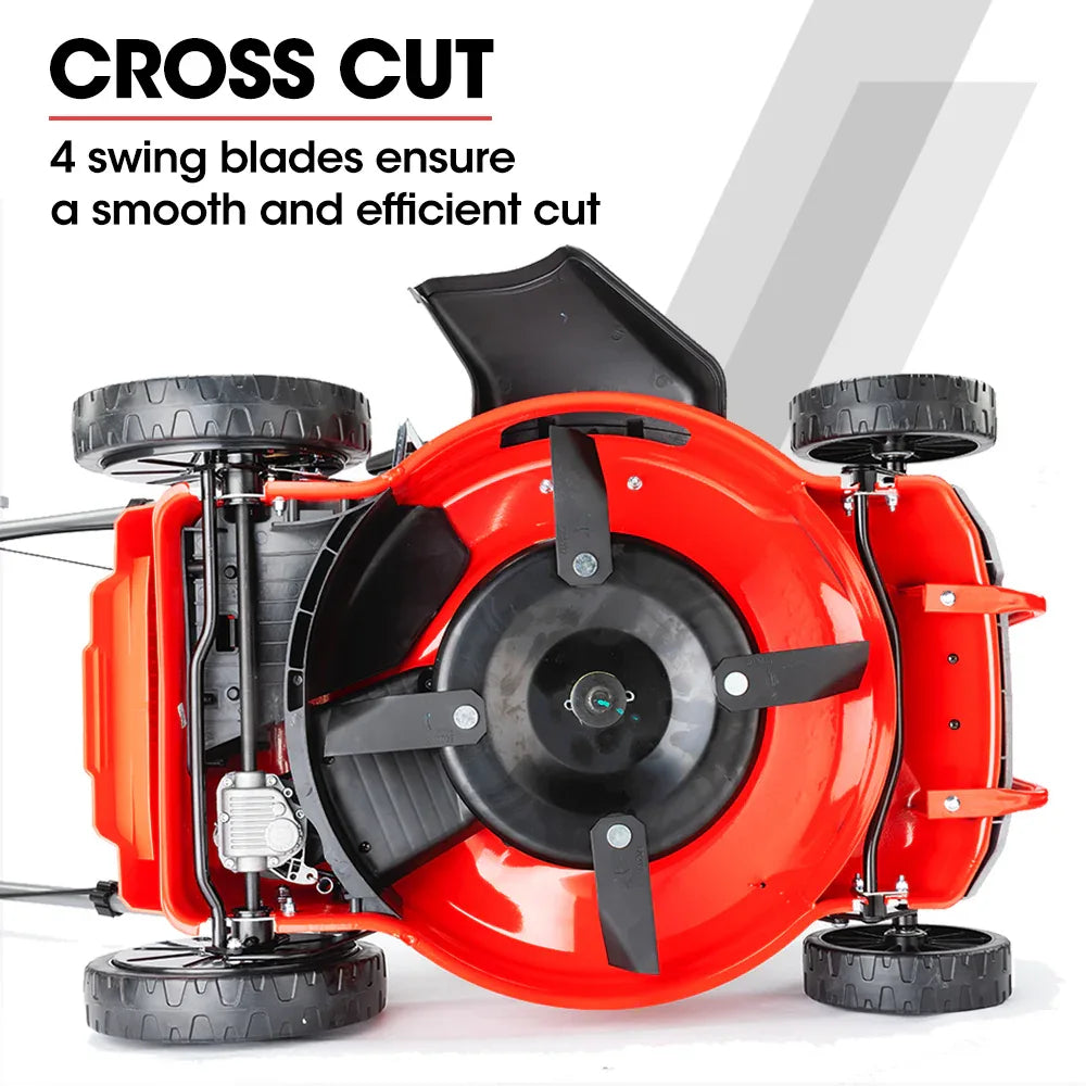 Baumr-AG Lawn Mower 18 220cc Petrol Self-Propelled Push Lawnmower 4-Stroke - Mekamart Australia