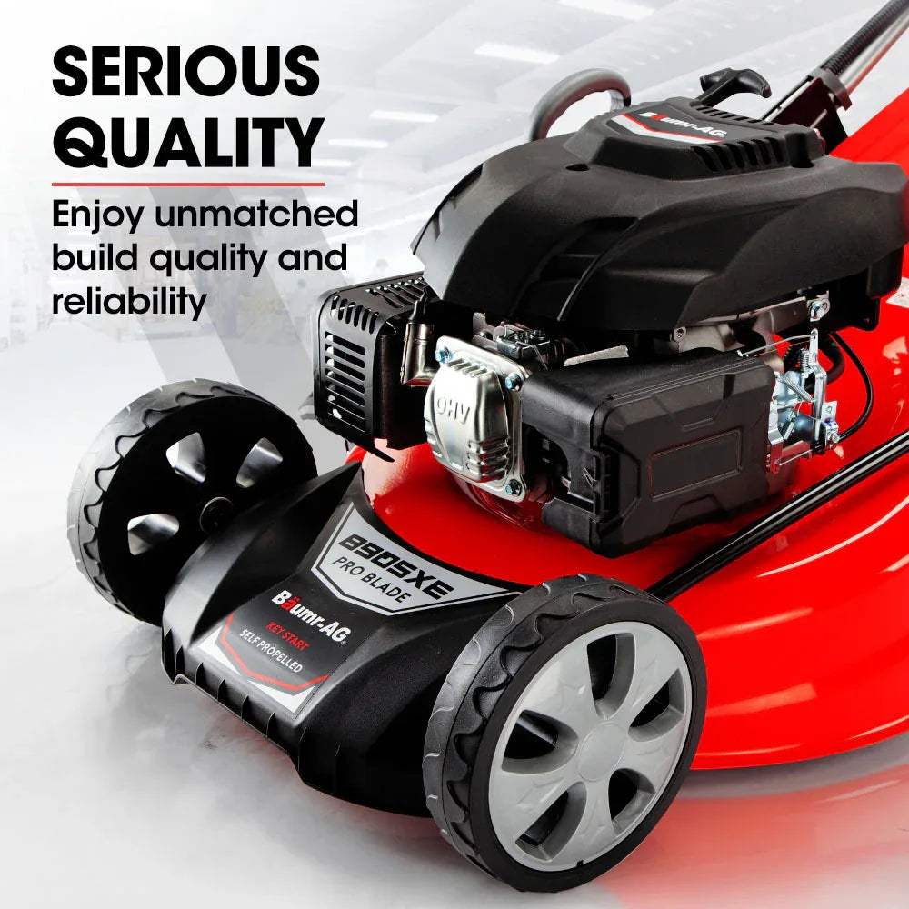 Baumr-AG 248cc Lawn Mower 4-Stroke 21 Inch Petrol Lawnmower 4-in-1 Self-Propelled Electric Start - Mekamart Australia