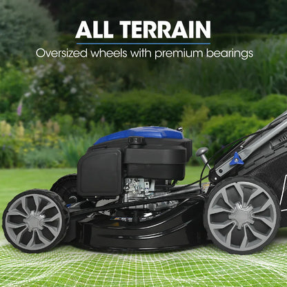 POWERBLADE 20" 200cc Self-Propelled Lawn Mower, Electric Start, 7 Height, Steel Deck, Deck Wash Port, OHV 4-Stroke Petrol - VS950 - Mekamart Australia