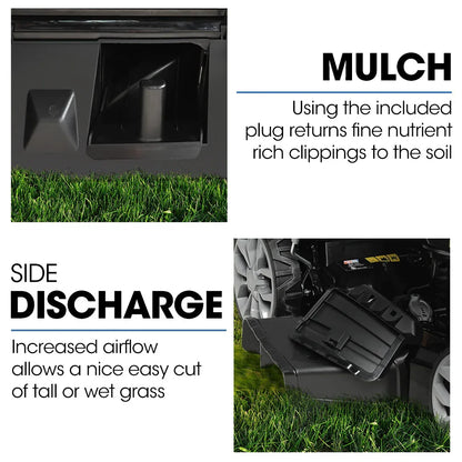 POWERBLADE 20" 200cc Self-Propelled Lawn Mower, Electric Start, 7 Height, Steel Deck, Deck Wash Port, OHV 4-Stroke Petrol - VS950 - Mekamart Australia