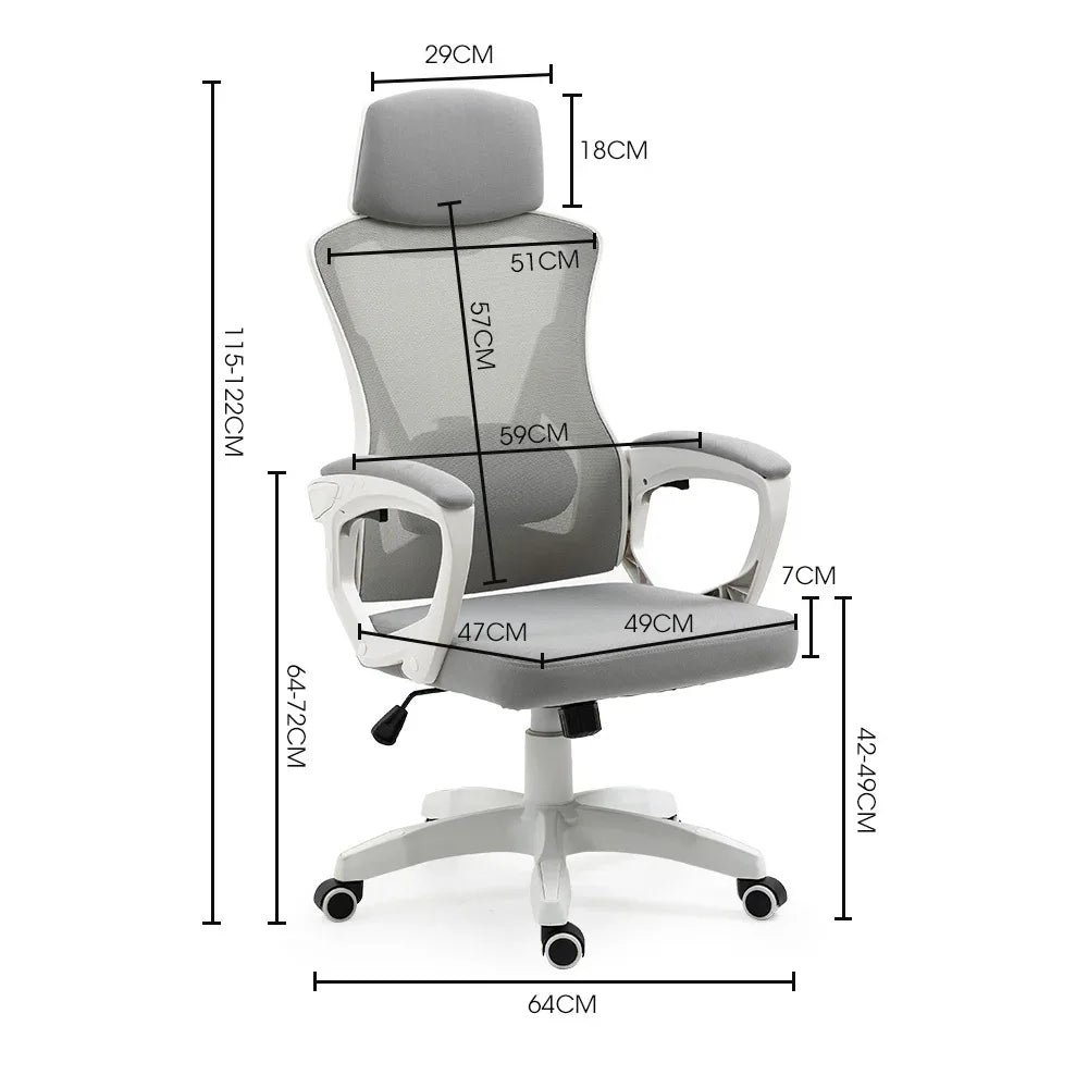 FORTIA Ergonomic Mesh Office Chair Computer Seat with Headrest Adjustable Recline, White/Grey - Mekamart Australia