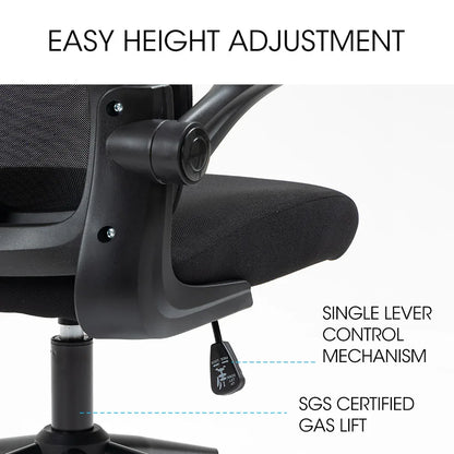 FORTIA Ergonomic Office Desk Chair, Lumbar Support, Mesh Fabric, Adjustable Headrest, Retractable Armrests, Black - Mekamart Australia