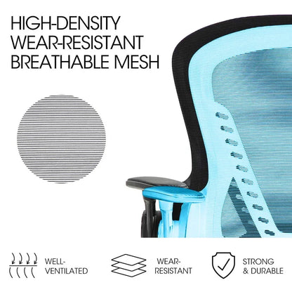 FORTIA Ergonomic Office Desk Chair, Coolmesh Fabric, Adjustable Recline, Black Mesh/Black Frame - Mekamart Australia